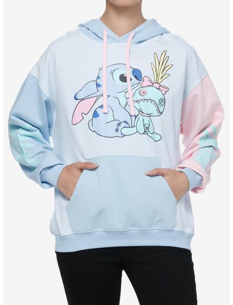 Girls Hoodies Disney Lilo & Stitch Scrump & Stitch Color-Block Girls Hoodie