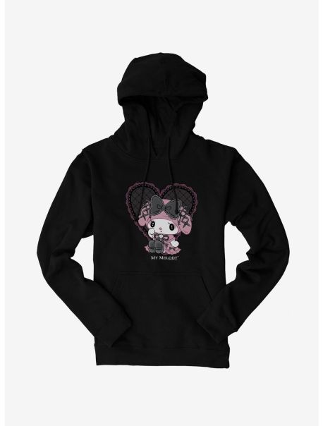 Girls Hoodies My Melody Lacey Black Heart Hoodie