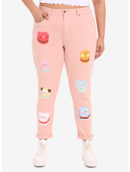 Girls Bt21 Pink Sweetie Mom Jeans Plus Size Jeans