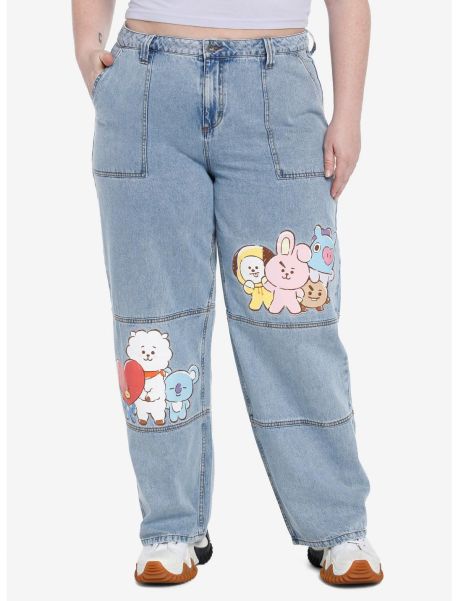 Jeans Bt21 Characters Straight Leg Denim Pants Plus Size Girls