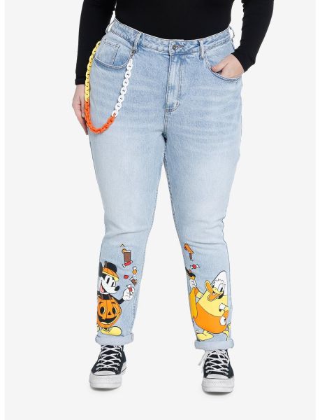 Girls Her Universe Disney Halloween Candy Corn Chain Mom Jeans Jeans