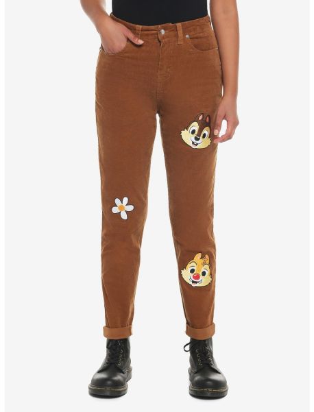 Jeans Disney Chip 'N' Dale Embroidered Corduroy Mom Jeans Girls