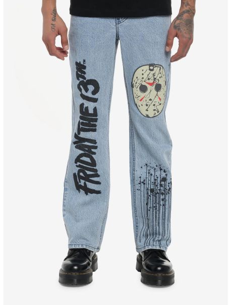 Girls Friday The 13Th Jason Voorhees Mask Straight Leg Jeans Jeans
