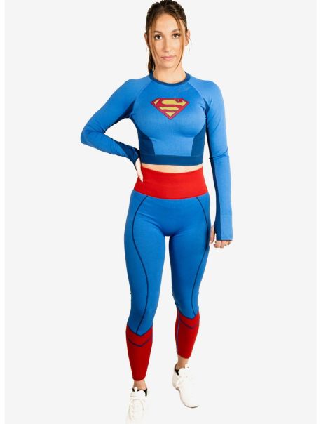 Girls Leggings Dc Comics Supergirl Active Athletic Leggings And Long Sleeve Top Set