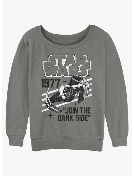 Girls Long Sleeves Star Wars Tie-Fighter Join The Dark Side Girls Slouchy Sweatshirt