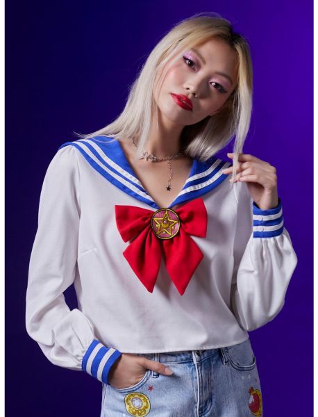 Girls Long Sleeves Pretty Guardian Sailor Moon Usagi School Uniform Girls Long-Sleeve Top