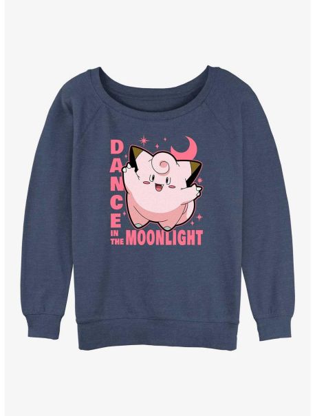 Pokemon Clefairy Dance In The Moonlight Girls Slouchy Sweatshirt Girls Long Sleeves