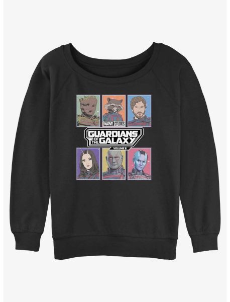 Long Sleeves Girls Marvel Guardians Of The Galaxy Pop Art Boxes Girls Slouchy Sweatshirt