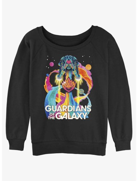 Girls Marvel Guardians Of The Galaxy Psychedelic Ship Girls Slouchy Sweatshirt Long Sleeves