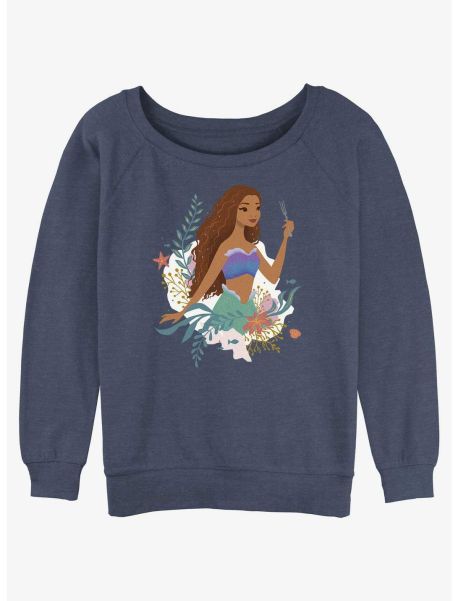 Disney The Little Mermaid Ariel With The Dinglehopper Girls Slouchy Sweatshirt Girls Long Sleeves