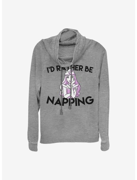 Disney Sleeping Beauty I'd Rather Be Napping Cowlneck Long-Sleeve Girls Top Long Sleeves Girls