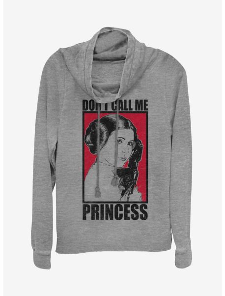 Long Sleeves Girls Star Wars No Princess Cowlneck Long-Sleeve Girls Top