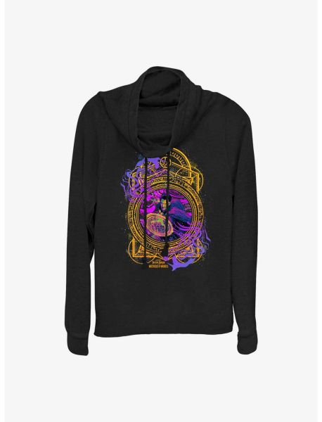 Girls Marvel Doctor Strange In The Multiverse Of Madness Neon Strange Cowl Neck Long-Sleeve Girls Top Long Sleeves