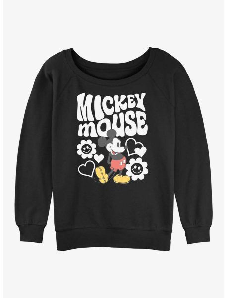 Girls Long Sleeves Disney Mickey Mouse Groovy And Flowers Girls Sweatshirt