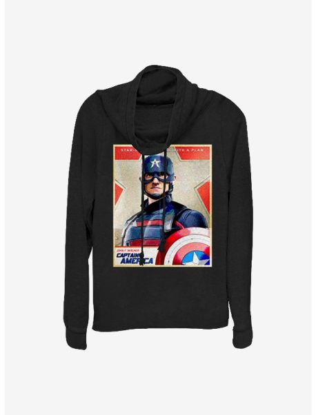 Marvel The Falcon And The Winter Soldier Inspired By Cap Cowlneck Long-Sleeve Girls Top Girls Long Sleeves