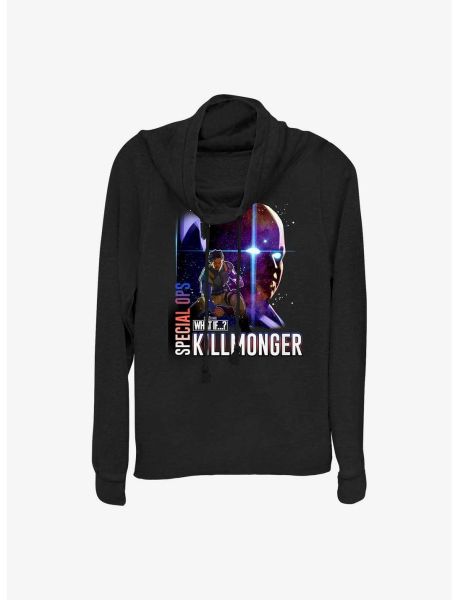 What If?? Erik Killmonger Special-Ops & The Watcher Girls Cowlneck Long-Sleeve Top Long Sleeves Girls