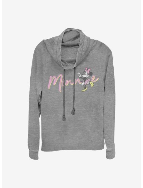 Long Sleeves Disney Minnie Mouse Signature Cowlneck Long-Sleeve Girls Top Girls