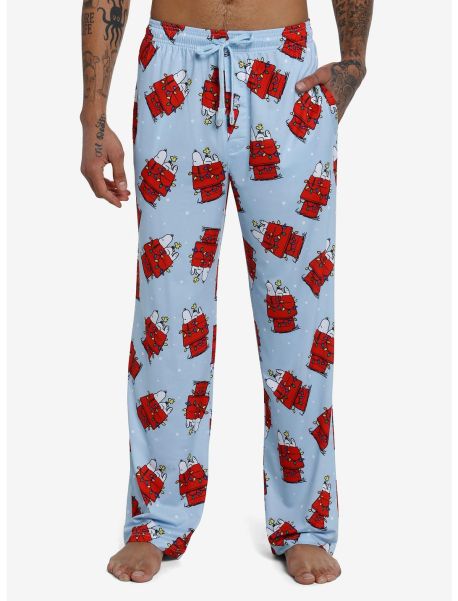 Peanuts Snoop Doghouse Holiday Lights Pajama Pants Loungewear Girls