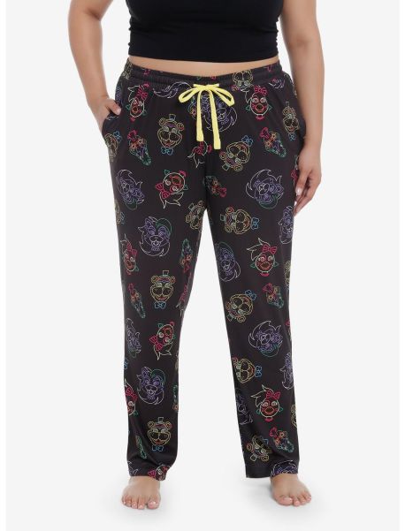Loungewear Girls Five Nights At Freddy's Neon Characters Girls Pajama Pants Plus Size