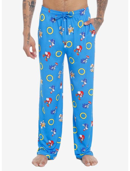 Sonic The Hedgehog Character Rings Pajama Pants Girls Loungewear