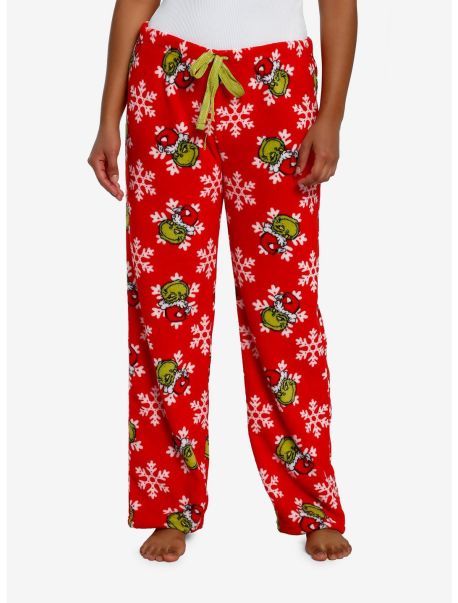 Girls Loungewear Dr. Seuss How The Grinch Stole Christmas Snowflakes Plush Pajama Pants
