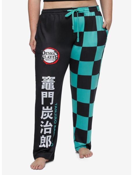 Demon Slayer: Kimetsu No Yaiba Tanjiro Split Pajama Pants Plus Size Loungewear Girls