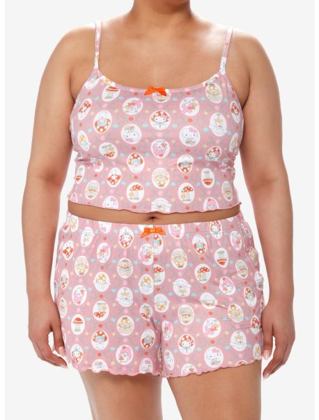 Hello Kitty & Friends Mushroom Girls Lounge Set Plus Size Girls Loungewear