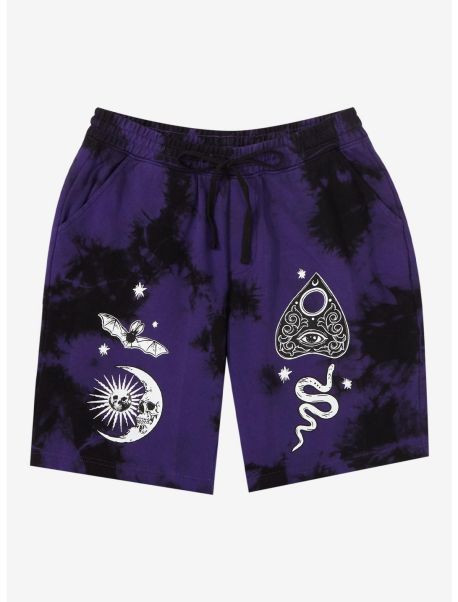 Loungewear Girls Occult Symbols Tie-Dye Lounge Shorts