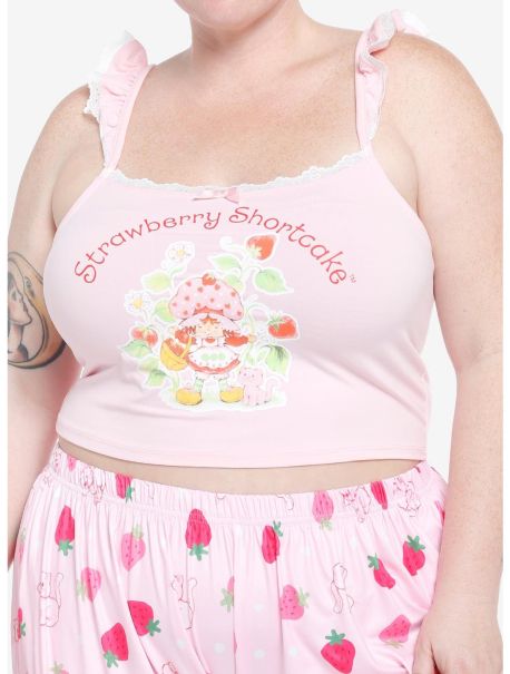Girls Strawberry Shortcake Ruffle Lace Crop Girls Cami Plus Size Loungewear
