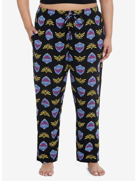 Girls The Legend Of Zelda Triforce Hylian Shield Pajama Pants Plus Size Loungewear