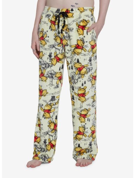 Loungewear Girls Disney Winnie The Pooh Hundred Acre Wood Map Pajama Pants