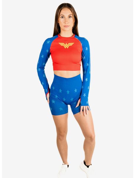 Loungewear Dc Comics Wonder Woman Active Athletic Shorts And Long Sleeve Top Set Girls