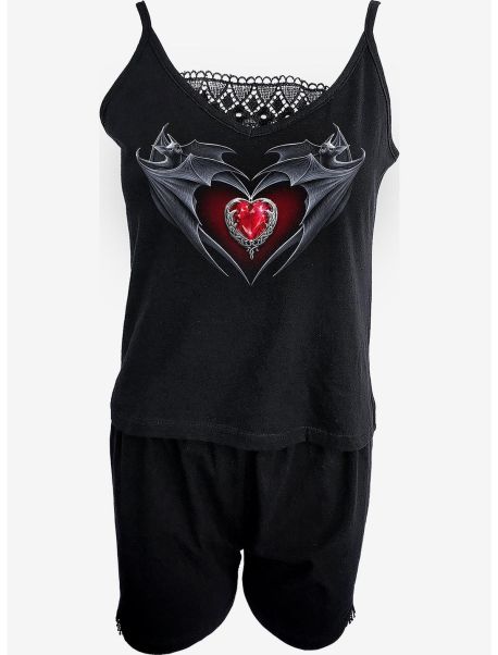 Loungewear Girls Bat's Heart 2Pc Organic Camisole Pyjama Set