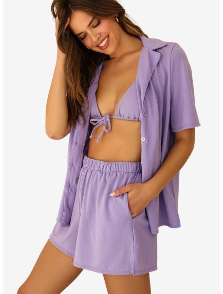 Shorts Girls Dippin' Daisy's Ashley Shorts Cover-Up Bedazzled Lilac