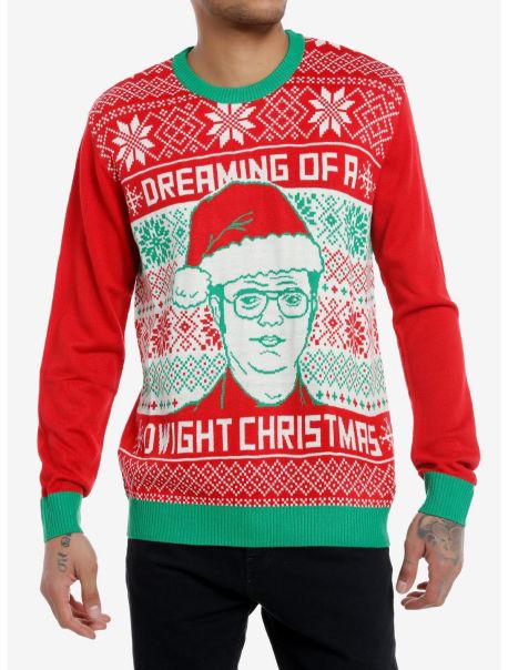 Girls The Office Dreaming Of A Dwight Christmas Intarsia Sweater Sweaters