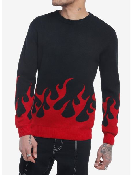 Red Flame Sweater Girls Sweaters