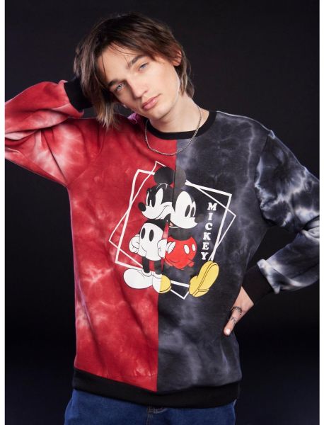 Disney Mickey Mouse Split Portrait Tie-Dye Sweatshirt Sweaters Girls