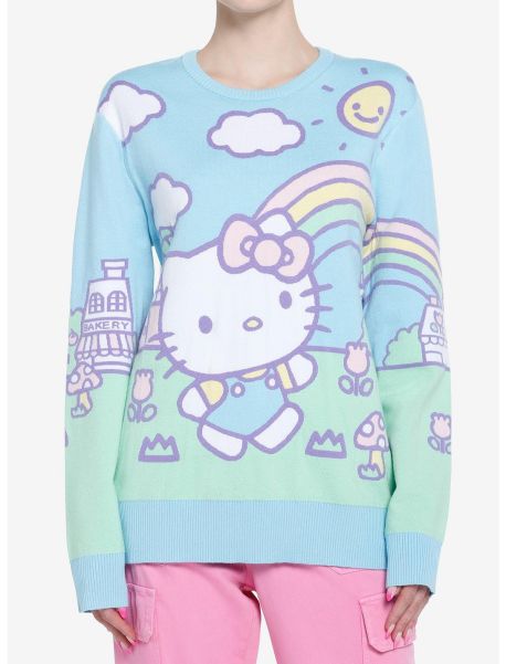 Sweaters Hello Kitty Jumbo Art Pastel Girls Knit Sweater Girls