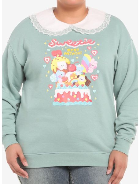 Bt21 Sweetie Collared Girls Sweatshirt Plus Size Girls Sweaters