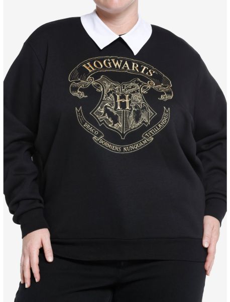 Girls Harry Potter Hogwarts Collared Girls Sweatshirt Plus Size Sweaters