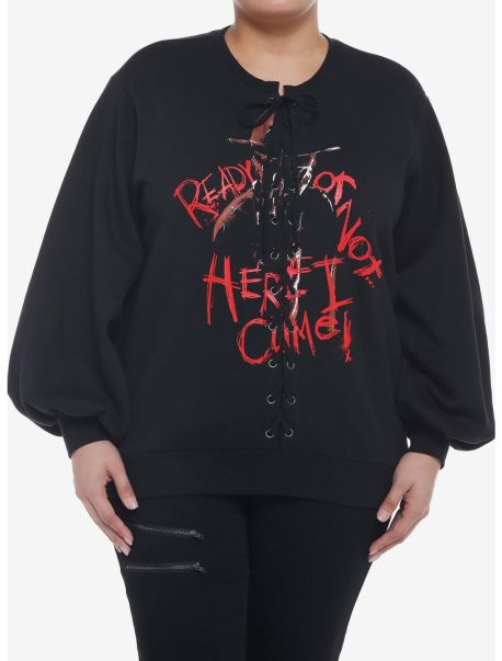 Sweaters A Nightmare On Elm Street Lace-Up Girls Sweatshirt Plus Size Girls
