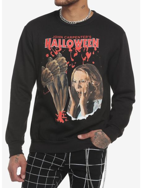 Girls Halloween Laurie Strode Screaming Crewneck Sweatshirt Sweaters