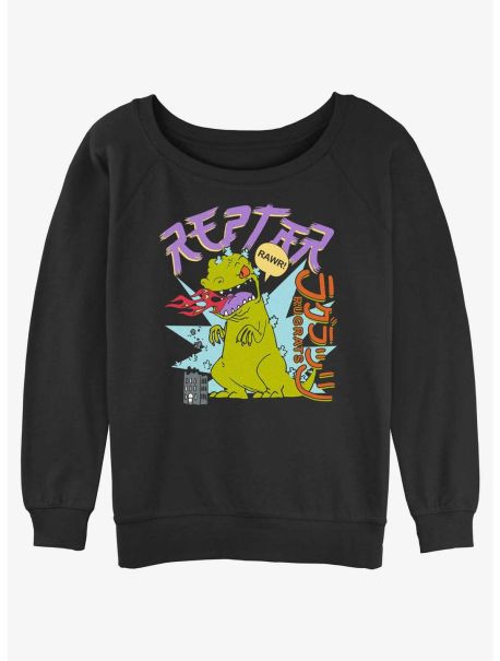 Sweaters Girls Rugrats Reptar Rawr Girls Slouchy Sweatshirt