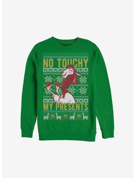 Disney The Emperor's New Groove No Touchy My Presents Ugly Christmas Sweater Sweatshirt Sweaters Girls