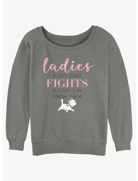 Girls Sweaters Disney The Aristocats Ladies Finish Fights Girls Slouchy Sweatshirt
