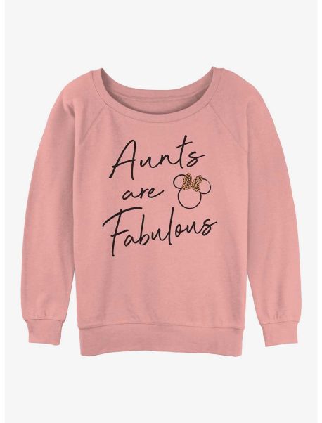 Disney Minnie Mouse Fabulous Aunt Girls Slouchy Sweatshirt Girls Sweaters