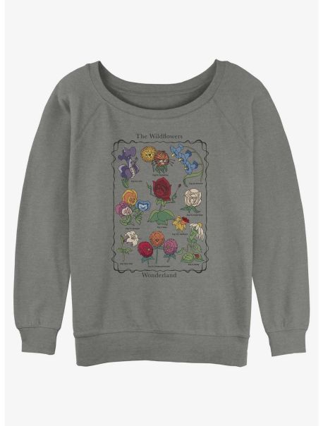 Girls Disney Alice In Wonderland The Wildflowers Girls Slouchy Sweatshirt Sweaters