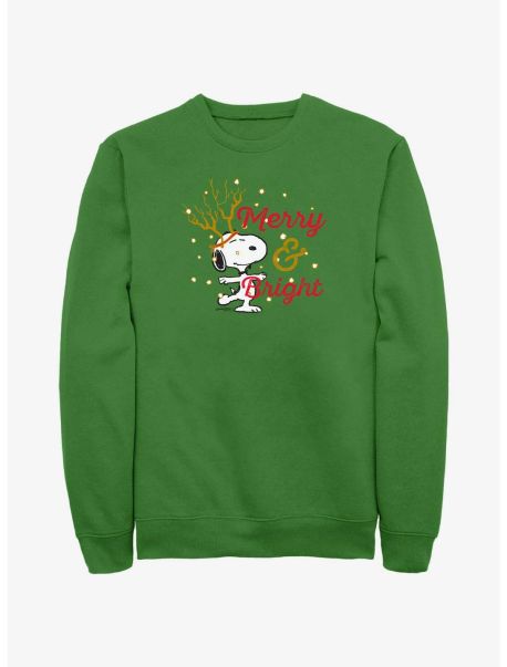 Sweaters Peanuts Reindeer Snoopy Merry & Bright Sweatshirt Girls