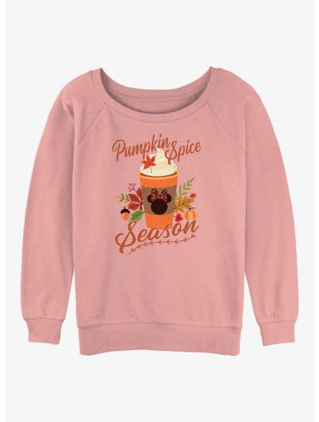 Disney Minnie Mouse Pumpkin Spice Season Girls Slouchy Sweatshirt Sweaters Girls