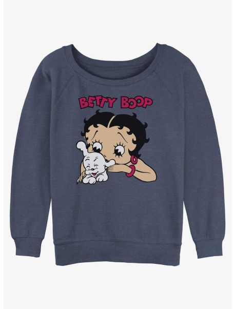 Betty Boop Betty And Pudgy Girls Slouchy Sweatshirt Sweaters Girls